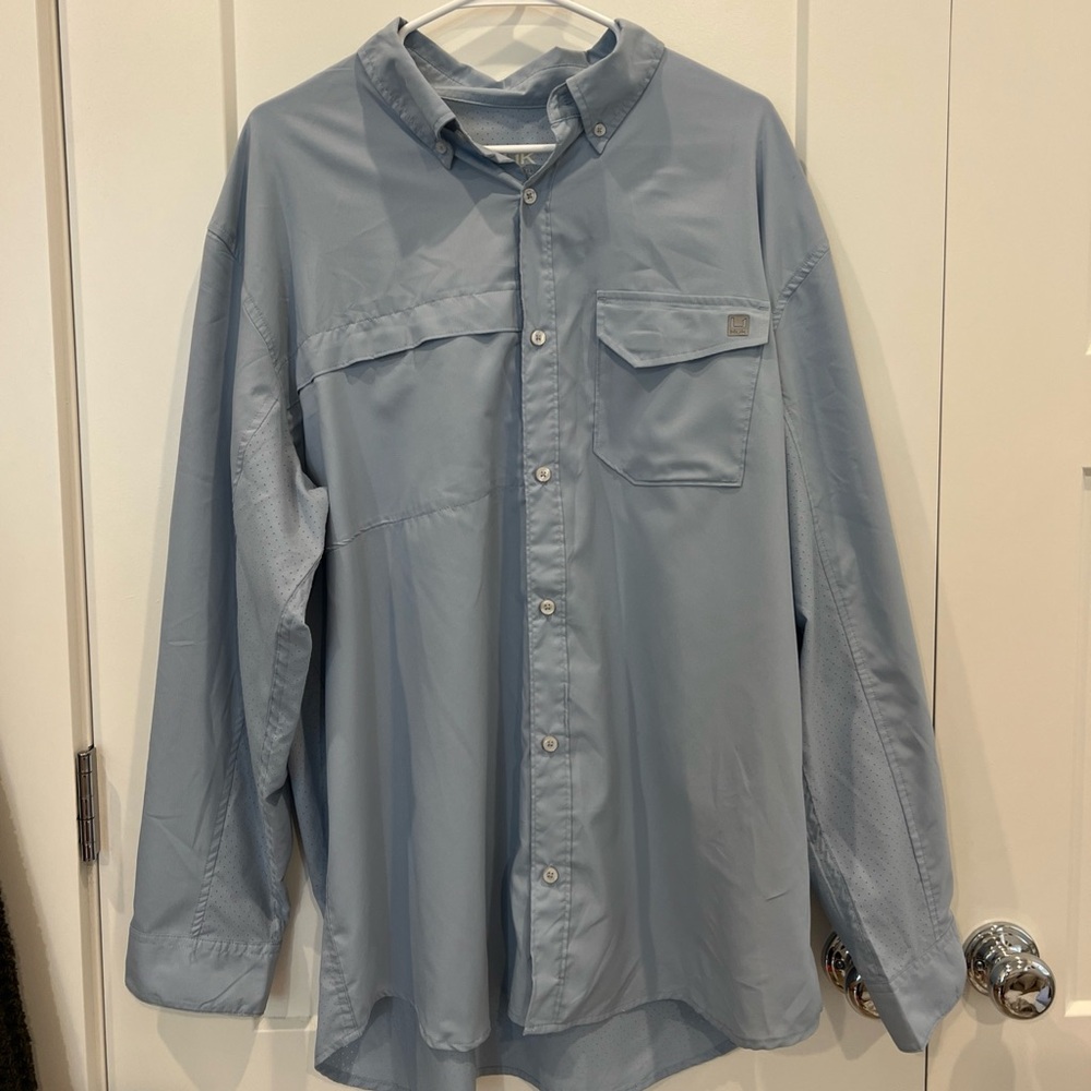 HUK Men’s Long Sleeve Ride Point Button Down Shirt XXL FISHING OUTDOOR